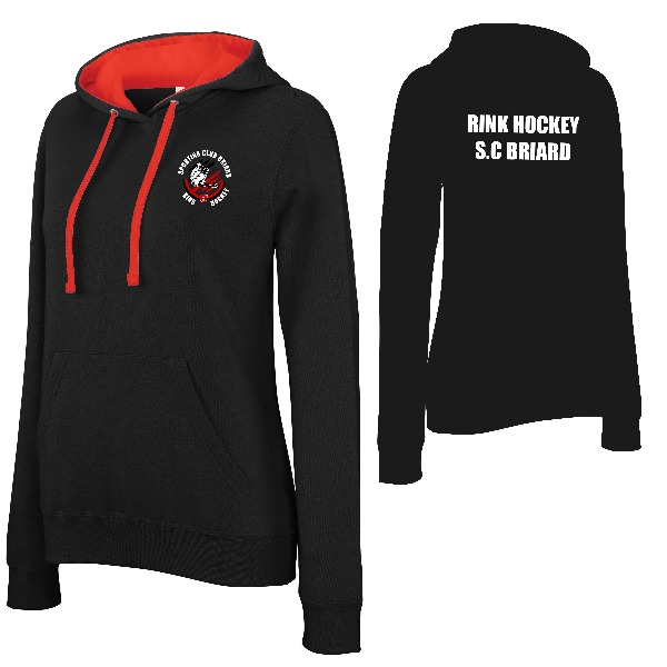 Boutique Rink Hockey - Brie Roller Sports Sweat Femme Capuche Noir (écriture Blanche) 1