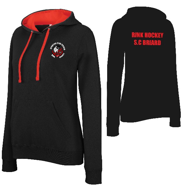 Boutique Rink Hockey - Brie Roller Sports Sweat Femme Capuche Noir (écriture Rouge) 1