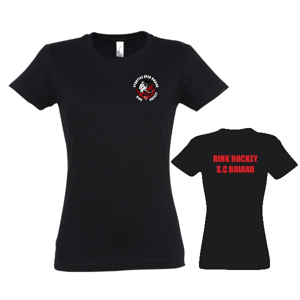 Boutique Rink Hockey - Brie Roller Sports Tee-shirt Femme Noir (écriture Rouge) 1