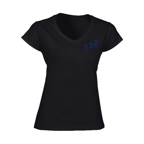 tee shirt noir femme col v